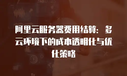 阿里云服务器费用结算：多云环境下的成本透明化与优化策略