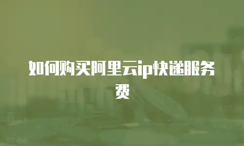 如何购买阿里云ip快递服务费