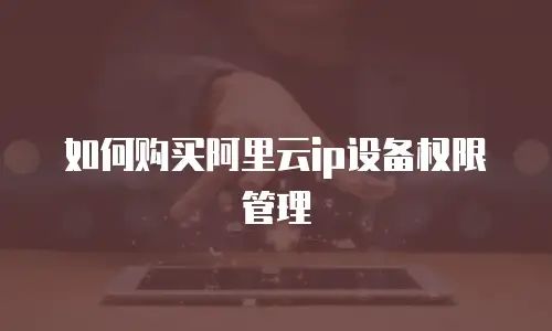 如何购买阿里云ip设备权限管理