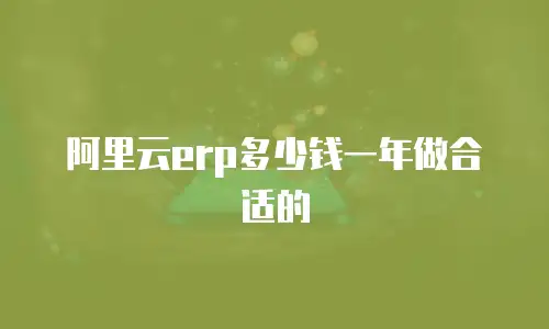 阿里云erp多少钱一年做合适的