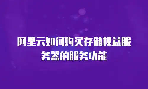 阿里云如何购买存储权益服务器的服务功能