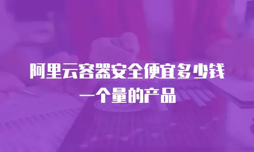 阿里云容器安全便宜多少钱一个量的产品