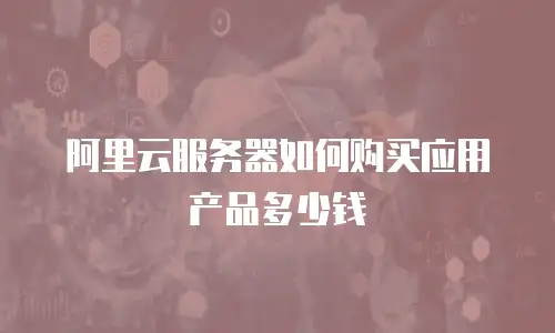阿里云服务器如何购买应用产品多少钱