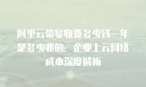 阿里云带宽收费多少钱一年是多少兆的：企业上云网络成本深度解析