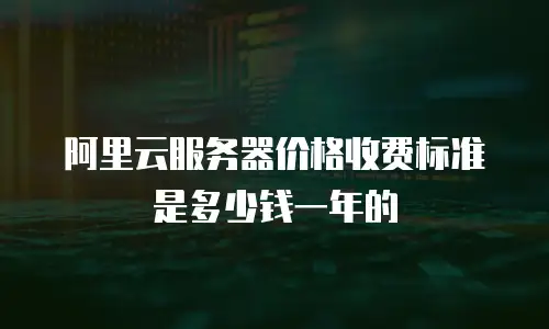 阿里云服务器价格收费标准是多少钱一年的