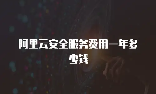 阿里云安全服务费用一年多少钱