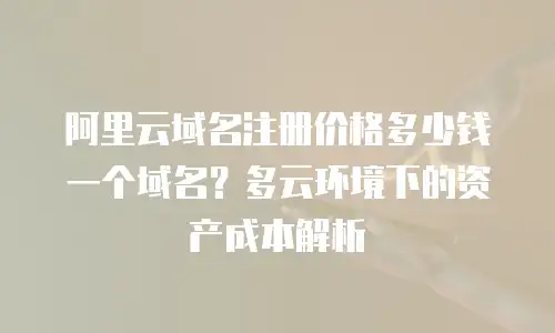 阿里云域名注册价格多少钱一个域名？多云环境下的资产成本解析