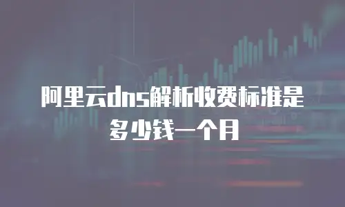 阿里云dns解析收费标准是多少钱一个月