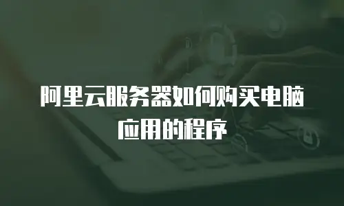 阿里云服务器如何购买电脑应用的程序