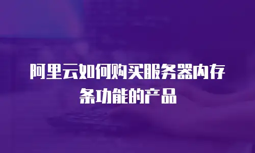 阿里云如何购买服务器内存条功能的产品