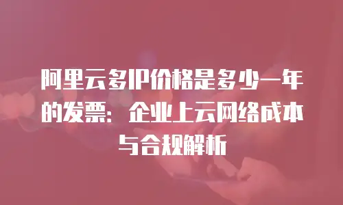 阿里云多IP价格是多少一年的发票：企业上云网络成本与合规解析