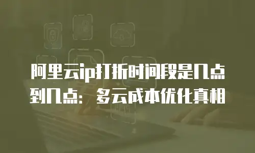 阿里云ip打折时间段是几点到几点：多云成本优化真相
