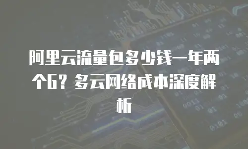 阿里云流量包多少钱一年两个G？多云网络成本深度解析