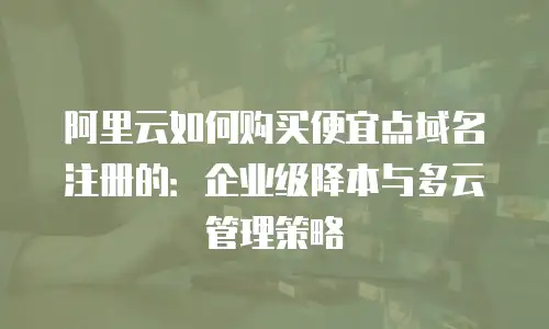 阿里云如何购买便宜点域名注册的：企业级降本与多云管理策略