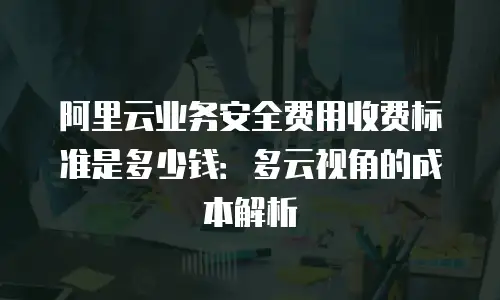 阿里云业务安全费用收费标准是多少钱：多云视角的成本解析