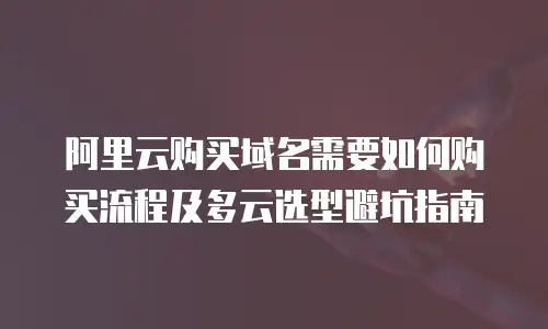 阿里云购买域名需要如何购买流程及多云选型避坑指南