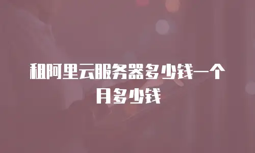 租阿里云服务器多少钱一个月多少钱