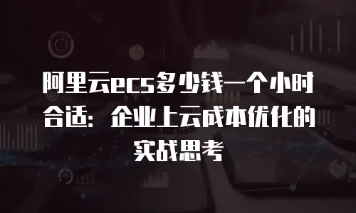 阿里云ecs多少钱一个小时合适：企业上云成本优化的实战思考