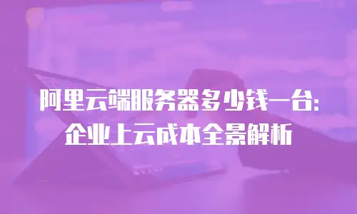 阿里云端服务器多少钱一台：企业上云成本全景解析
