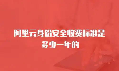 阿里云身份安全收费标准是多少一年的