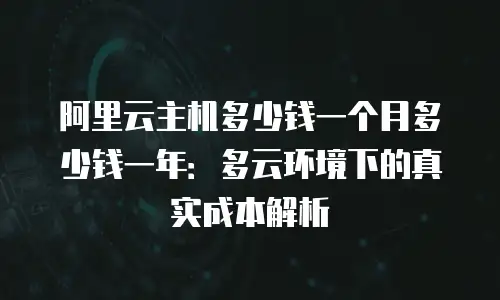 阿里云主机多少钱一个月多少钱一年：多云环境下的真实成本解析