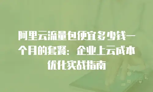 阿里云流量包便宜多少钱一个月的套餐：企业上云成本优化实战指南
