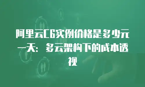 阿里云C6实例价格是多少元一天：多云架构下的成本透视