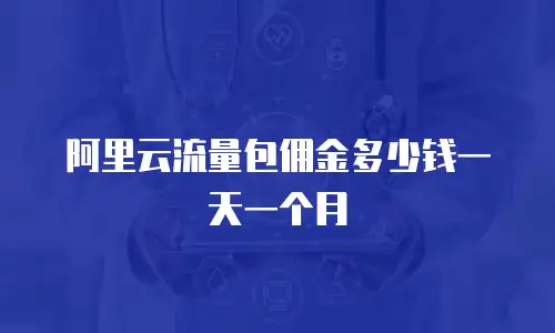 阿里云流量包佣金多少钱一天一个月