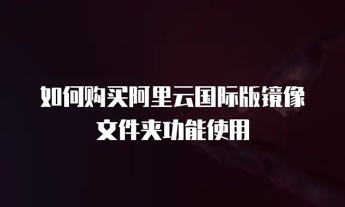 如何购买阿里云国际版镜像文件夹功能使用