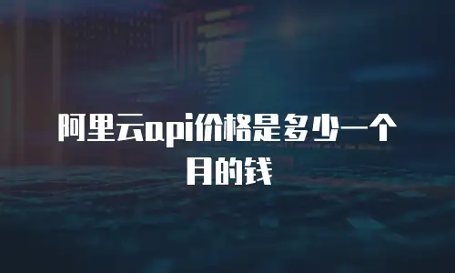 阿里云api价格是多少一个月的钱