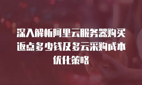 深入解析阿里云服务器购买返点多少钱及多云采购成本优化策略