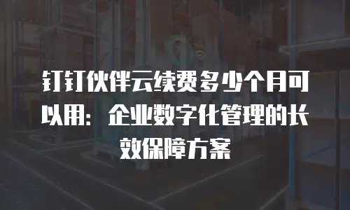 钉钉伙伴云续费多少个月可以用：企业数字化管理的长效保障方案