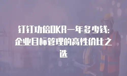 钉钉功倍OKR一年多少钱：企业目标管理的高性价比之选