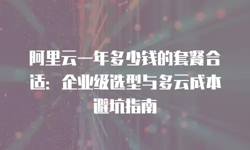 阿里云一年多少钱的套餐合适：企业级选型与多云成本避坑指南