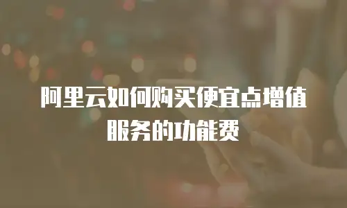 阿里云如何购买便宜点增值服务的功能费