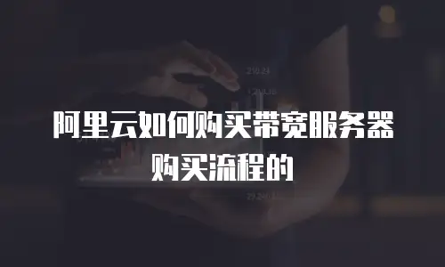 阿里云如何购买带宽服务器购买流程的