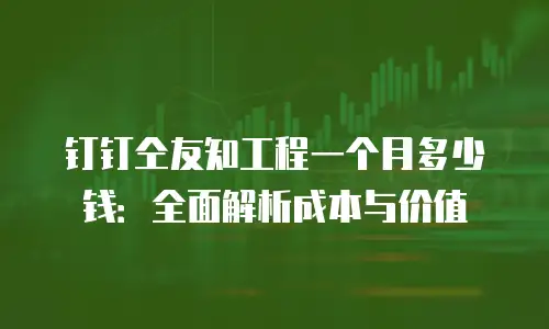 钉钉仝友知工程一个月多少钱：全面解析成本与价值