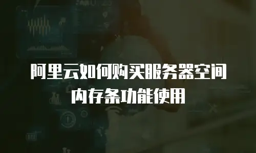 阿里云如何购买服务器空间内存条功能使用