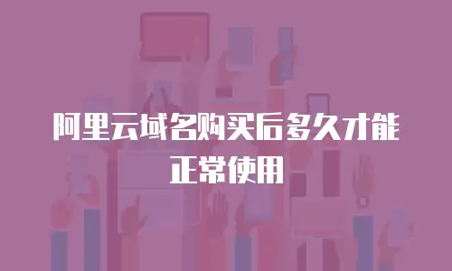 阿里云域名购买后多久才能正常使用
