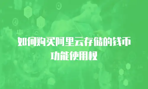 如何购买阿里云存储的钱币功能使用权