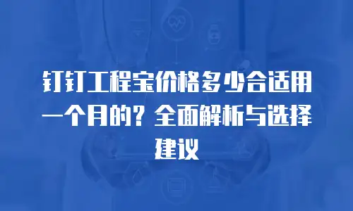 钉钉工程宝价格多少合适用一个月的？全面解析与选择建议