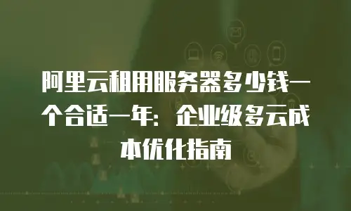 阿里云租用服务器多少钱一个合适一年：企业级多云成本优化指南