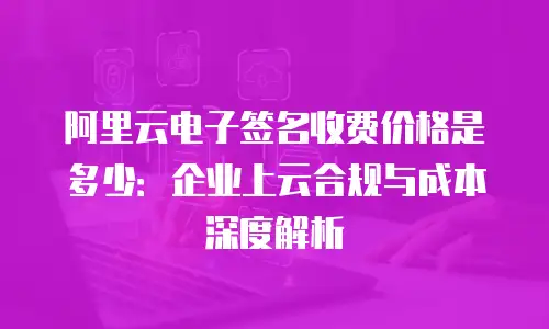 阿里云电子签名收费价格是多少：企业上云合规与成本深度解析