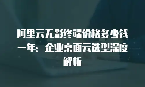 阿里云无影终端价格多少钱一年：企业桌面云选型深度解析