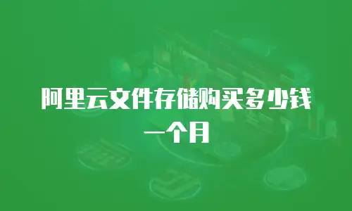 阿里云文件存储购买多少钱一个月