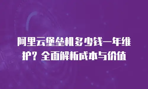 阿里云堡垒机多少钱一年维护？全面解析成本与价值