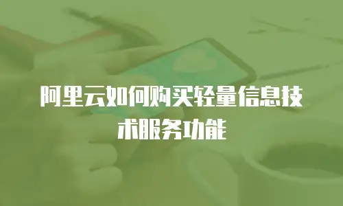 阿里云如何购买轻量信息技术服务功能