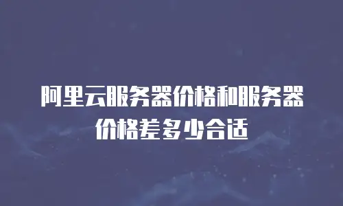 阿里云服务器价格和服务器价格差多少合适