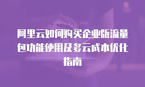 阿里云如何购买企业版流量包功能使用及多云成本优化指南