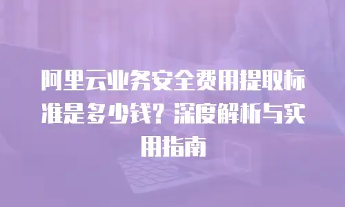 阿里云业务安全费用提取标准是多少钱？深度解析与实用指南